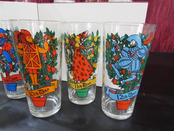 12 DAYS OF CHRISTMAS PEPSI-COLA DRINKING GLASSES