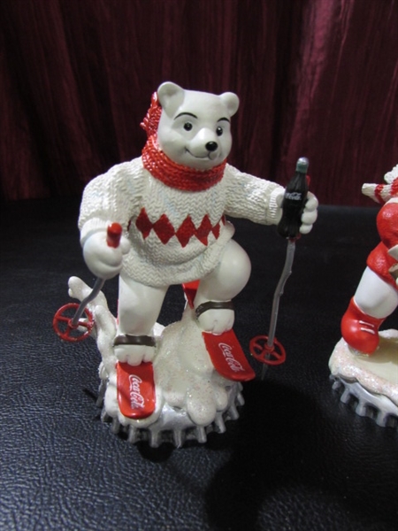 8 COCA-COLA POLAR BEAR WINTERTIME WONDER COLLECTION FIGURINES