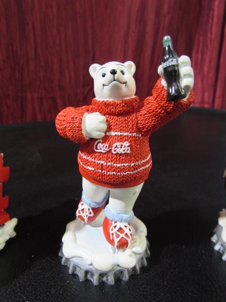 8 COCA-COLA POLAR BEAR WINTERTIME WONDER COLLECTION FIGURINES