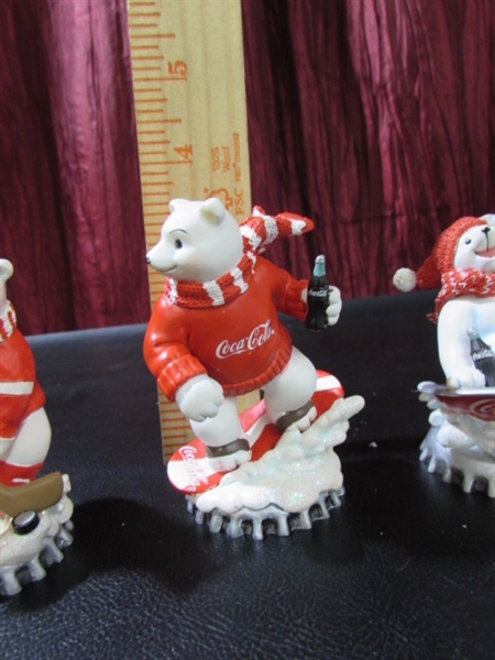 8 COCA-COLA POLAR BEAR WINTERTIME WONDER COLLECTION FIGURINES