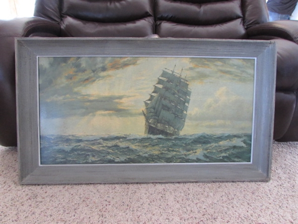 FRAMED SAILING SHIP PRINT