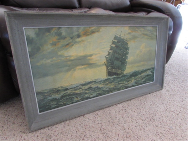 FRAMED SAILING SHIP PRINT