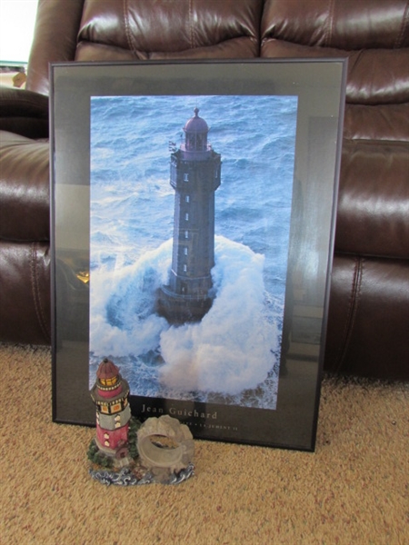 JEAN GUICHARD FRAMED LIGHTHOUSE PRINT & DECOR