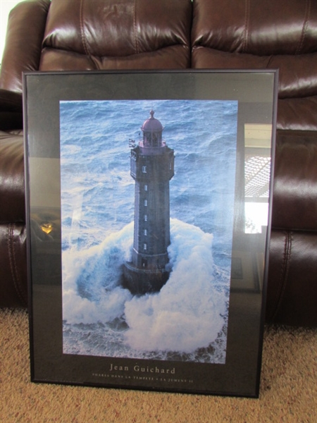 JEAN GUICHARD FRAMED LIGHTHOUSE PRINT & DECOR