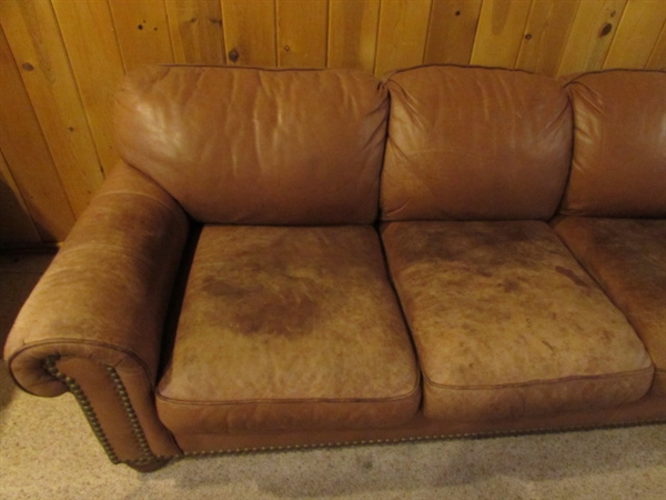 FLEXSTEEL LEATHER COUCH