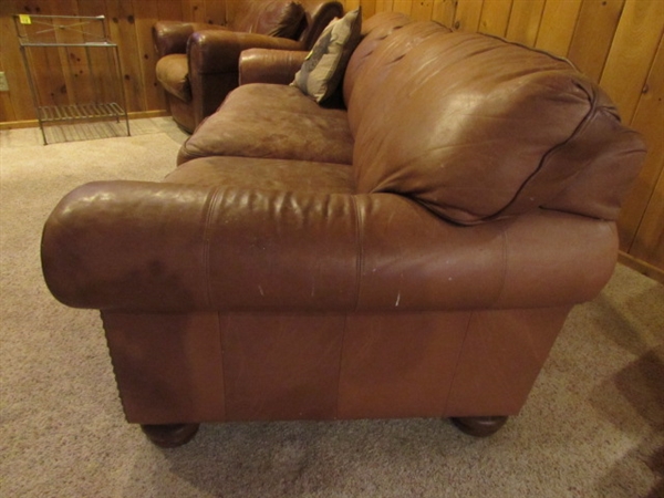 FLEXSTEEL LEATHER COUCH