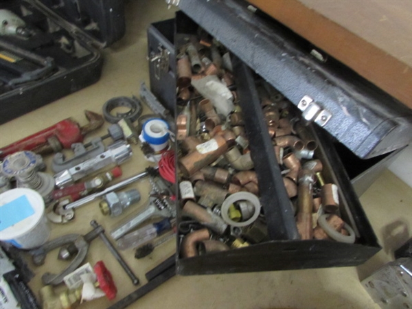 TOOL BOX WITH PLUMBING TOOLS