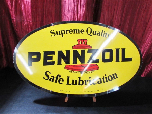 DOUBLE SIDED PENNZOIL SIGN