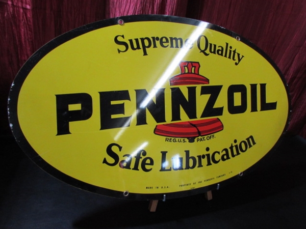 DOUBLE SIDED PENNZOIL SIGN