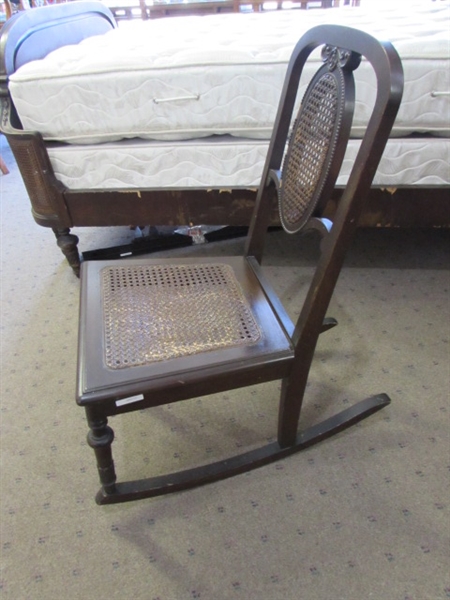 TURN OF THE CENTURY CANED ROCKING CHAIR