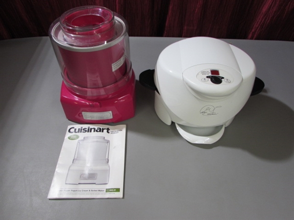 GEORGE FOREMAN MINI-ROASTER & CUISINART ICE CREAM MAKER