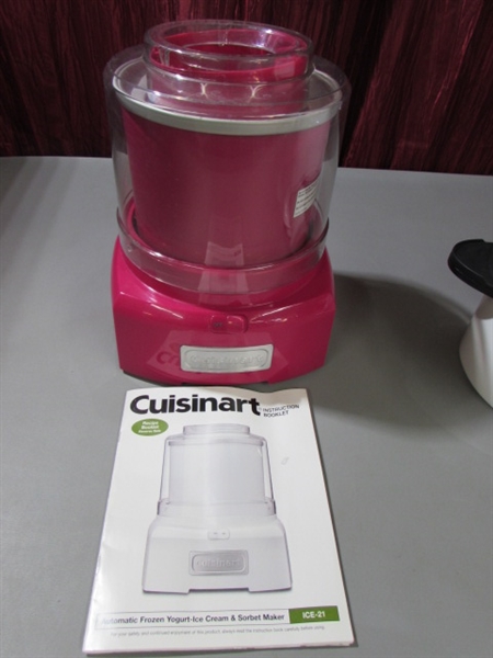 GEORGE FOREMAN MINI-ROASTER & CUISINART ICE CREAM MAKER