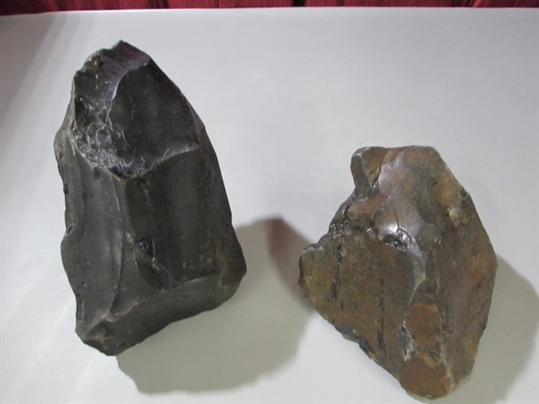 2 LARGE OBSIDIAN SPECIMENS