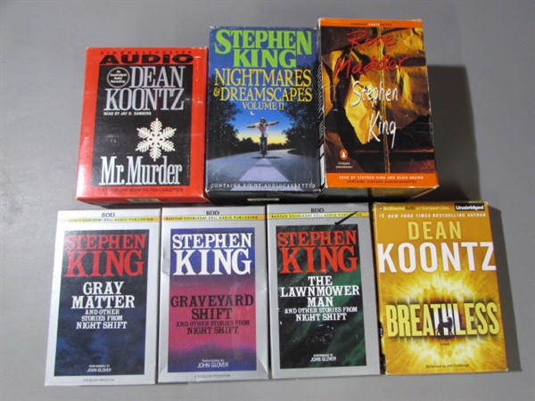 STEPHEN KING & DEAN KOONTZ AUDIO BOOKS - CASSETTES