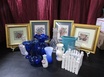 NEEDLEPOINT AND VASES