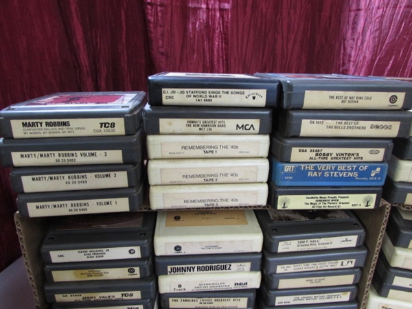 OVER 150 8-TRACK TAPES FOR YOUR LISTENING PLEASURE