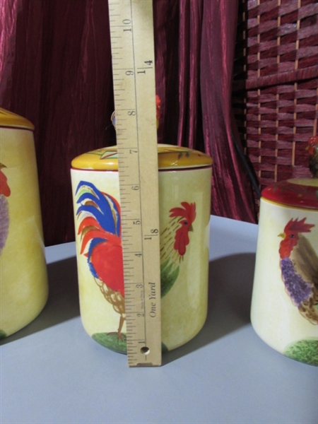 ONEIDA ROOSTER CANISTERS AND DISHES