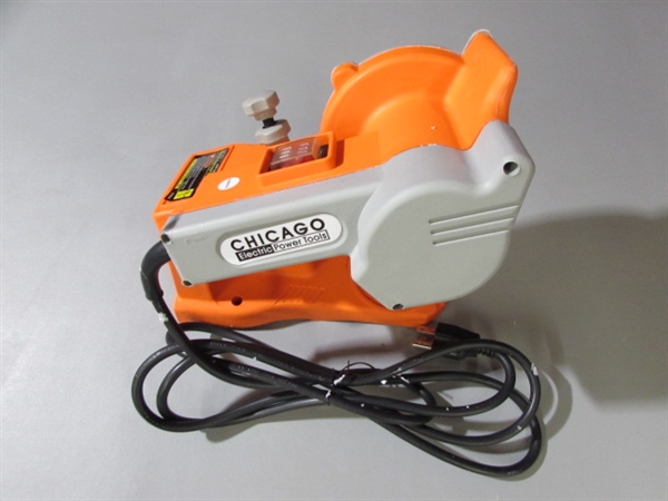 ELECTRIC CHAIN SAW SHARPENER AND LUMBER MARKER