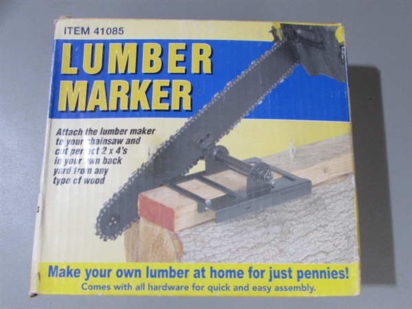 ELECTRIC CHAIN SAW SHARPENER AND LUMBER MARKER