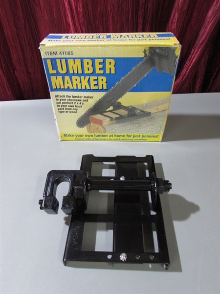 ELECTRIC CHAIN SAW SHARPENER AND LUMBER MARKER