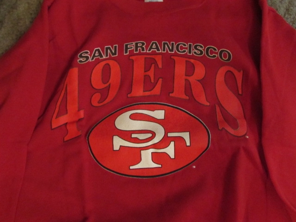 2 - SAN FRANCISCO 49er SWEATSHIRTS & A T-SHIRT