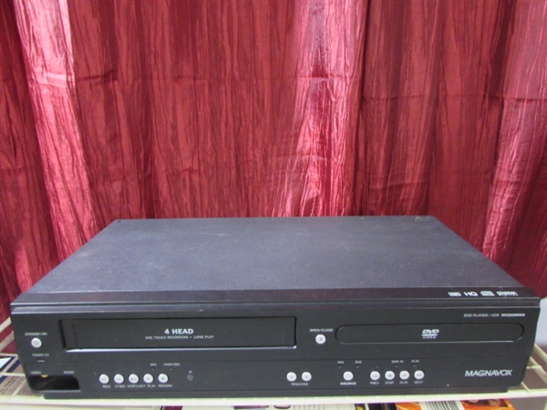 MAGNAVOX VCR/DVD PLAYER & MOVIES