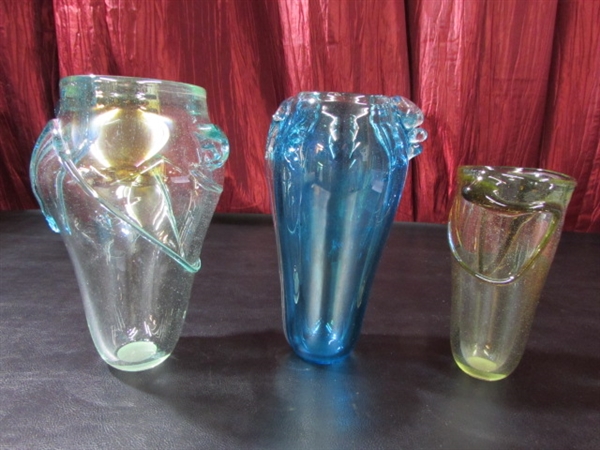 BEAUTIFUL HAND BLOWN VASES