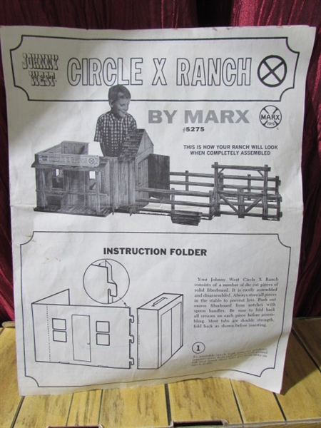 1960's JOHNNY WEST CIRCLE X RANCH PLAYSET WITH EXTRAS