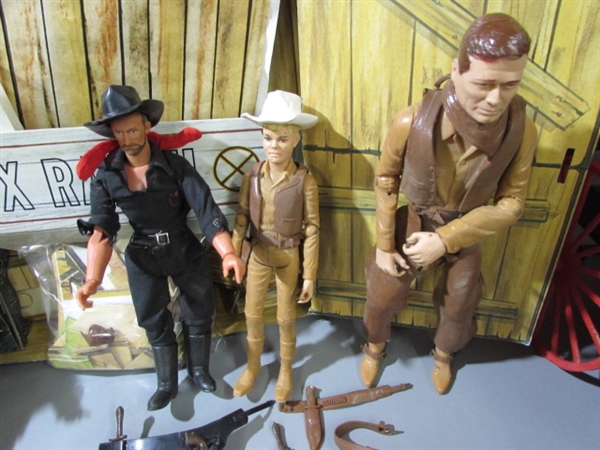 1960's JOHNNY WEST CIRCLE X RANCH PLAYSET WITH EXTRAS