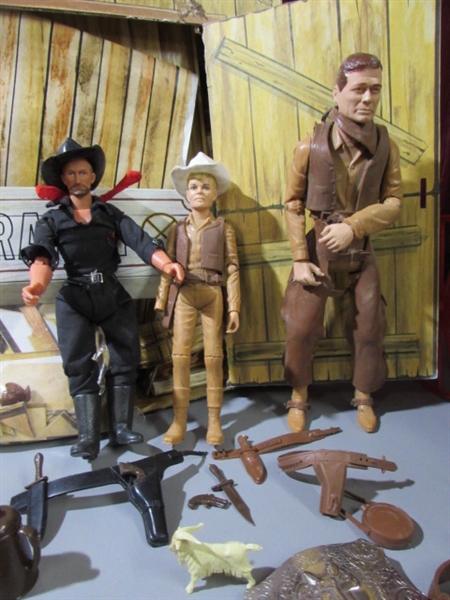 1960's JOHNNY WEST CIRCLE X RANCH PLAYSET WITH EXTRAS