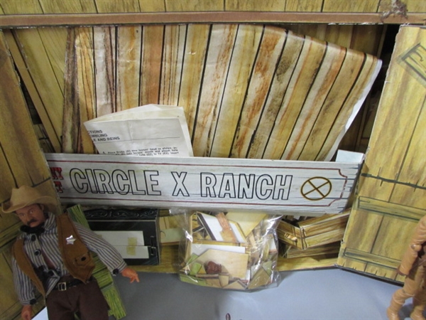 1960's JOHNNY WEST CIRCLE X RANCH PLAYSET WITH EXTRAS