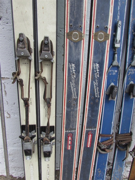 VINTAGE SKIS & POLES FOR DECOR