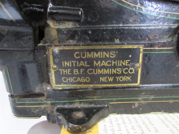 ANTIQUE CUMMINS' INITIAL MACHINE