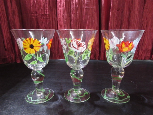 BEAUTIFUL HAND PAINTED GOBLETS