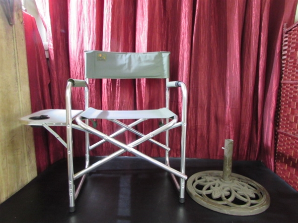 CAMP CHAIR & UMBRELLA STAND