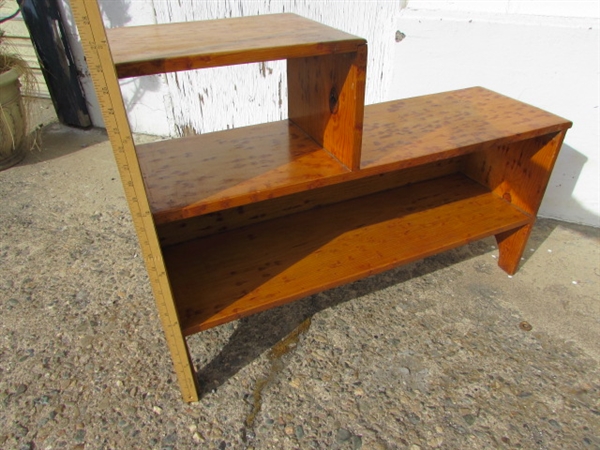 TWO WOOD BOOKSHELVES