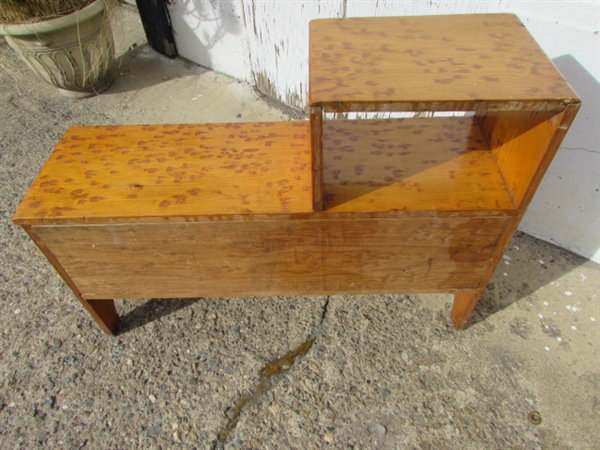 TWO WOOD BOOKSHELVES