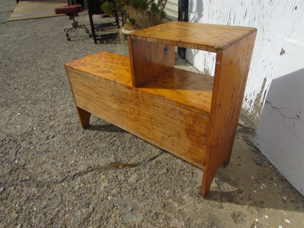 TWO WOOD BOOKSHELVES