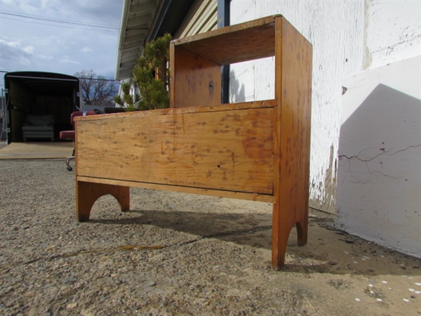 TWO WOOD BOOKSHELVES