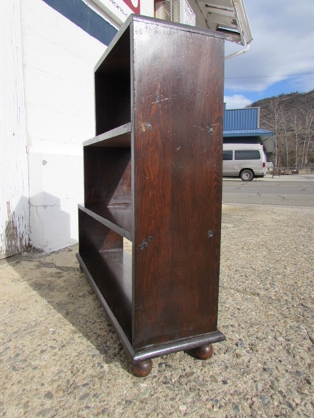 TWO WOOD BOOKSHELVES