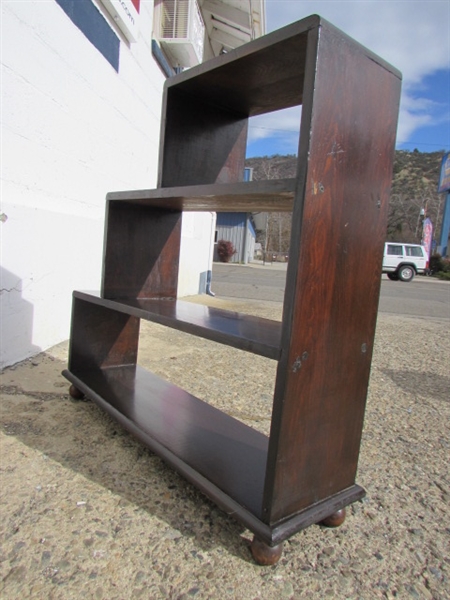 TWO WOOD BOOKSHELVES