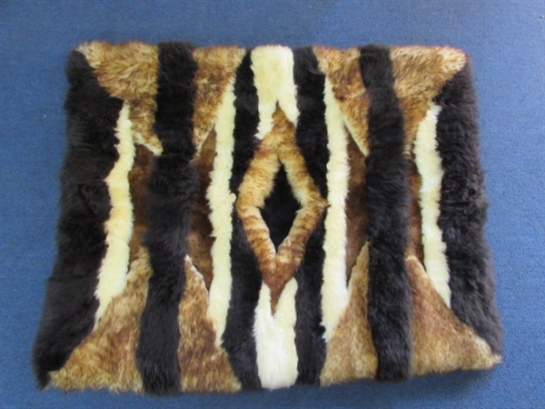 MULTI-COLORED SHEEPSKIN RUG/WALL HANGING