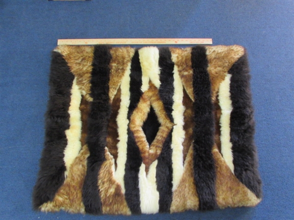 MULTI-COLORED SHEEPSKIN RUG/WALL HANGING