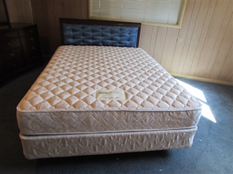 QUEEN BED WITH ANTIQUE MAHOGANY HEADBOARD *LOCATED OFF-SITE #2*