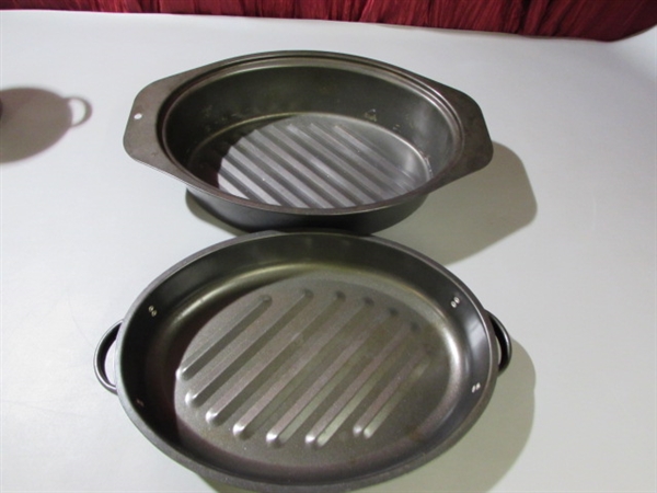 GE ELECTRIC SKILLET, OVAL ROASTER & SPAGHETTI POT WITH BASKET