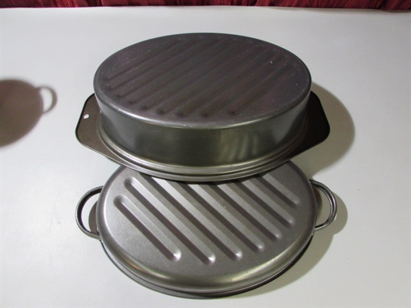 GE ELECTRIC SKILLET, OVAL ROASTER & SPAGHETTI POT WITH BASKET