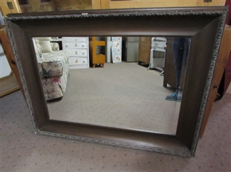 LARGE ANTIQUE LOOK WALL MIRROR