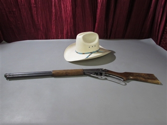 ORIGINAL RED RYDER BB GUN AND STETSON HAT