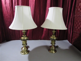 TWO BRASS TABLE LAMPS