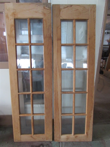 TWO WOOD & GLASS DOORS *LOCATED OFF-SITE #1*